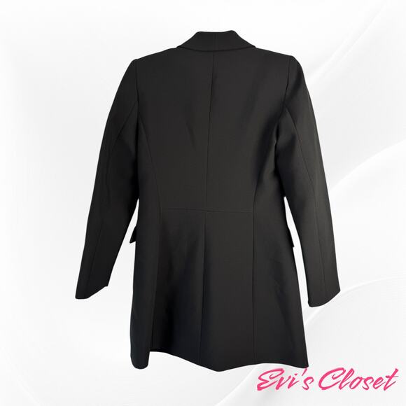 Zara Black Double Breasted Women's Blazer Dress Sz M Structured Shoulder & Pads - Picture 5 of 10
